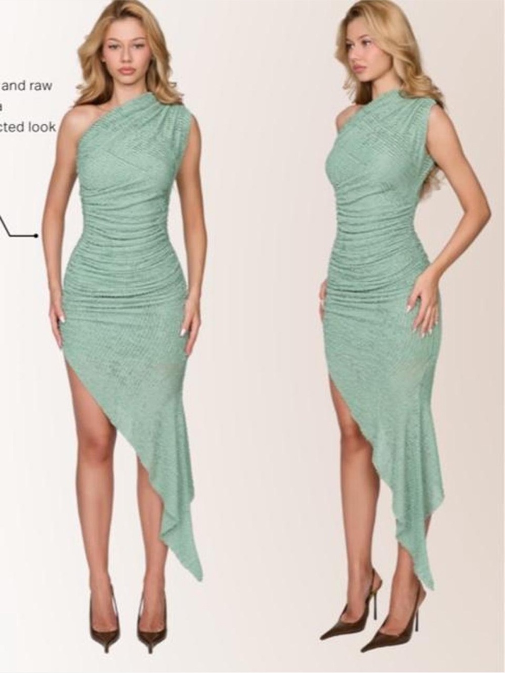 Coucoo Asymmetric Pasu Teal Mint Green Dress